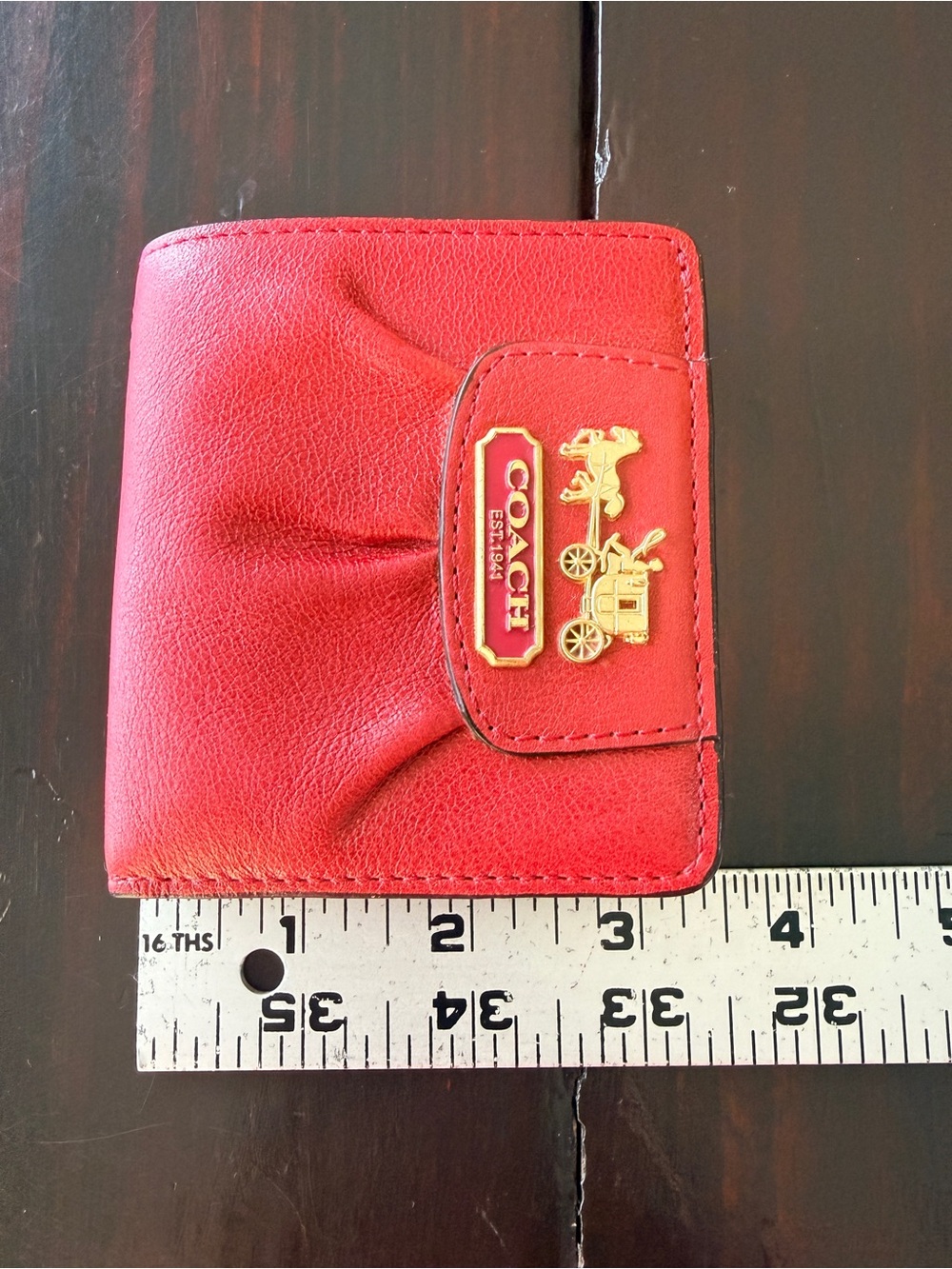 Coach Fire engine Red Leather
Wallet & Card Case w/Horse &
Carriage Logo NWOT - Picture 8 of 9